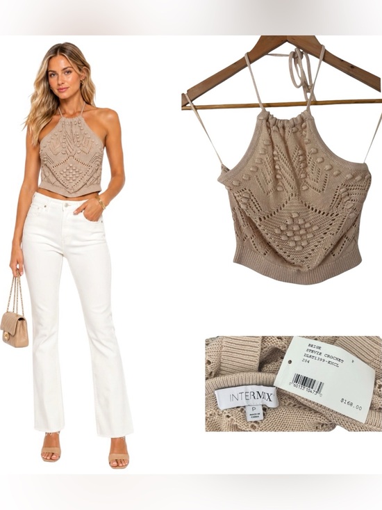 INTERMIX Tops - Intermix Stevie Knit Crop Halter Top